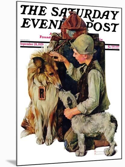 "Making Friends" or "Raleigh Rockwell" Saturday Evening Post Cover, September 28,1929-Norman Rockwell-Mounted Giclee Print