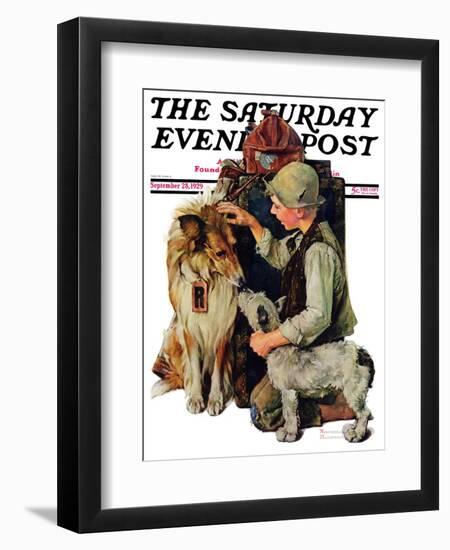 "Making Friends" or "Raleigh Rockwell" Saturday Evening Post Cover, September 28,1929-Norman Rockwell-Framed Premium Giclee Print
