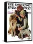 "Making Friends" or "Raleigh Rockwell" Saturday Evening Post Cover, September 28,1929-Norman Rockwell-Framed Stretched Canvas