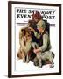 "Making Friends" or "Raleigh Rockwell" Saturday Evening Post Cover, September 28,1929-Norman Rockwell-Framed Giclee Print