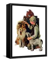 "Making Friends" or "Raleigh Rockwell", September 28,1929-Norman Rockwell-Framed Stretched Canvas