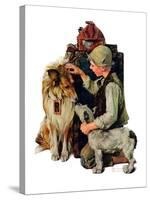 "Making Friends" or "Raleigh Rockwell", September 28,1929-Norman Rockwell-Stretched Canvas