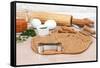 Making Homemade Pumpkin Dog Biscuits-Rojoimages-Framed Stretched Canvas