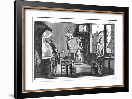 Making Horns in a French Atelier-null-Framed Art Print