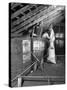 Making Jack Daniels Whiskey at His Distillery, Showing the Leaching Process with Charcoal-null-Stretched Canvas