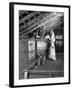 Making Jack Daniels Whiskey at His Distillery, Showing the Leaching Process with Charcoal-null-Framed Photographic Print