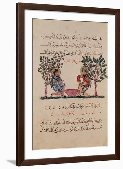 Making Lead, Page from an Arabic Edition of the Treaty of Dioscorides, "De Materia Medica," 1222-Ibn Al Farl-Izzz-Framed Giclee Print