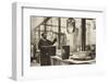 Making money; pots of liquid metal being handled in the melting room, 20th century-Unknown-Framed Photographic Print