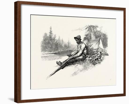 Making New Pole for Canoe, Canada, Nineteenth Century-null-Framed Giclee Print