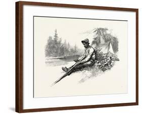 Making New Pole for Canoe, Canada, Nineteenth Century-null-Framed Giclee Print