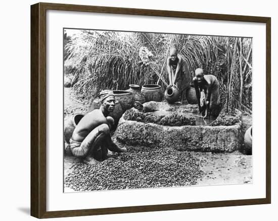 Making Palm Oil in Dahomey,circa 1900-null-Framed Giclee Print