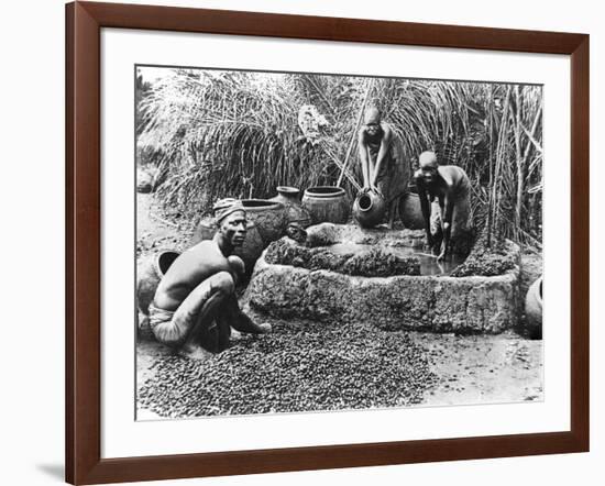 Making Palm Oil in Dahomey,circa 1900-null-Framed Giclee Print