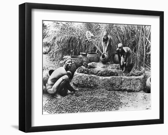 Making Palm Oil in Dahomey,circa 1900-null-Framed Giclee Print