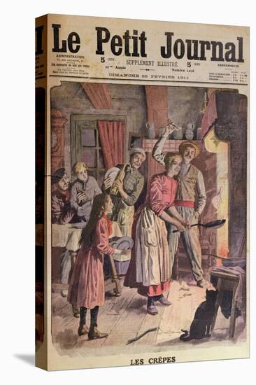 Making Pancakes, Illustration from 'Le Petit Journal', 26th February 1911-English School-Stretched Canvas