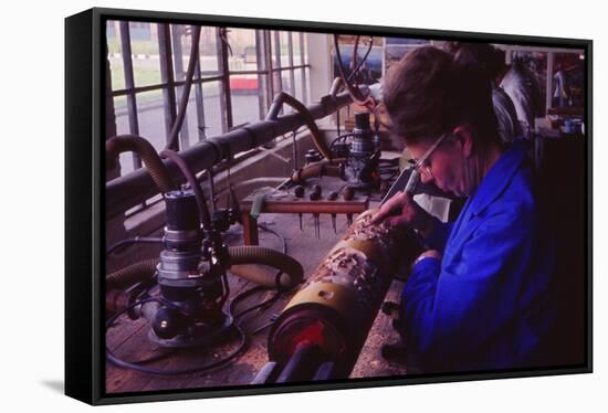 Making printing roller, Sandersons, London, c1960s-Sandersons-Framed Stretched Canvas