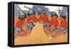 Making Sandcastles on the Beach-Hilda Dix Sandford-Framed Stretched Canvas