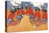 Making Sandcastles on the Beach-Hilda Dix Sandford-Stretched Canvas