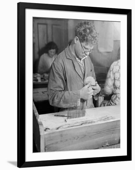 Making Shaving Brushes-null-Framed Photographic Print