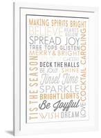 Making Spirits Bright - Typography-Lantern Press-Framed Art Print