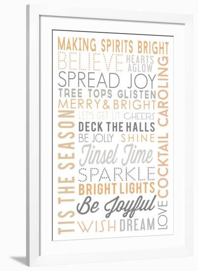 Making Spirits Bright - Typography-Lantern Press-Framed Art Print