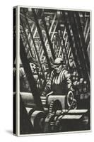 Making the Engine, 1917 (Litho)-Christopher Richard Wynne Nevinson-Stretched Canvas