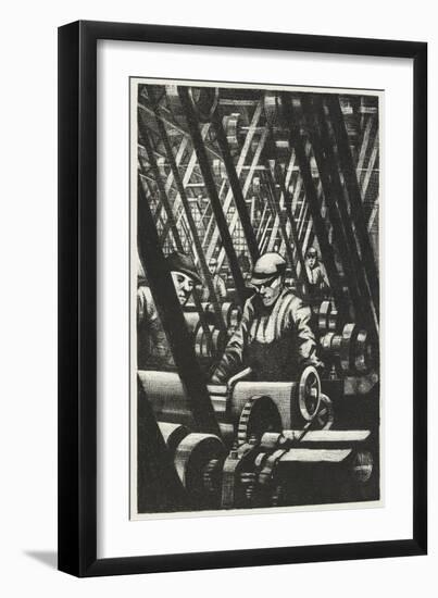 Making the Engine, 1917 (Litho)-Christopher Richard Wynne Nevinson-Framed Giclee Print