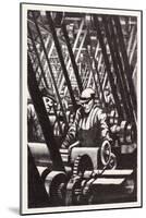Making the Engine, 1917 (Lithograph)-Christopher Richard Wynne Nevinson-Mounted Giclee Print