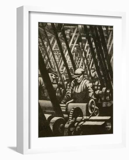 Making the Engine, 1917-Christopher Richard Wynne Nevinson-Framed Giclee Print