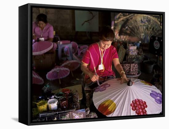 Making Umbrellas, Bo Sang, Pce De Chiang Rai, Thailand, Southeast Asia-Bruno Morandi-Framed Stretched Canvas