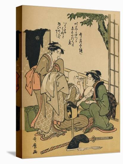 'Making Up For The Stage', c1780-Kitagawa Utamaro-Stretched Canvas