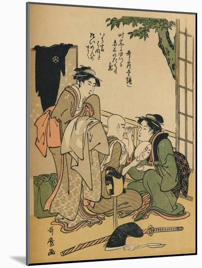 'Making Up For The Stage', c1780-Kitagawa Utamaro-Mounted Giclee Print