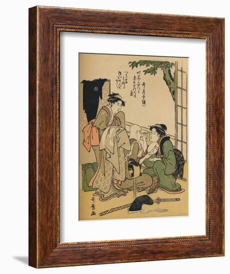 'Making Up For The Stage', c1780-Kitagawa Utamaro-Framed Giclee Print