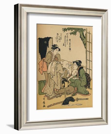 'Making Up For The Stage', c1780-Kitagawa Utamaro-Framed Giclee Print