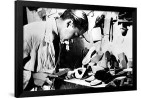 Making Wooden Shoe Soles, German-Occupied Paris, February 1941-null-Framed Giclee Print