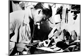 Making Wooden Shoe Soles, German-Occupied Paris, February 1941-null-Mounted Giclee Print