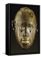 Makonde Mask of Oval Form with Open Mouth-null-Framed Stretched Canvas