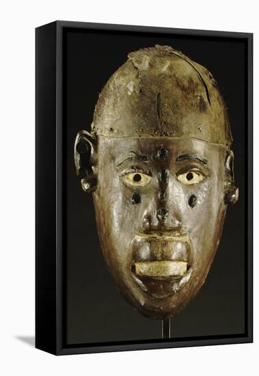Makonde Mask of Oval Form with Open Mouth-null-Framed Stretched Canvas