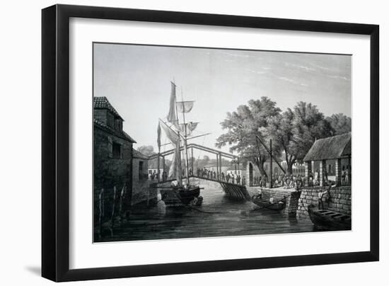 Malacca, Pier, Engraving from Voyage around World across Indian and China Seas-Cyrille Pierre Theodore Laplace-Framed Giclee Print