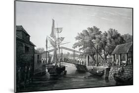 Malacca, Pier, Engraving from Voyage around World across Indian and China Seas-Cyrille Pierre Theodore Laplace-Mounted Giclee Print