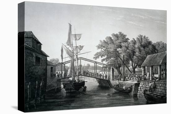 Malacca, Pier, Engraving from Voyage around World across Indian and China Seas-Cyrille Pierre Theodore Laplace-Stretched Canvas