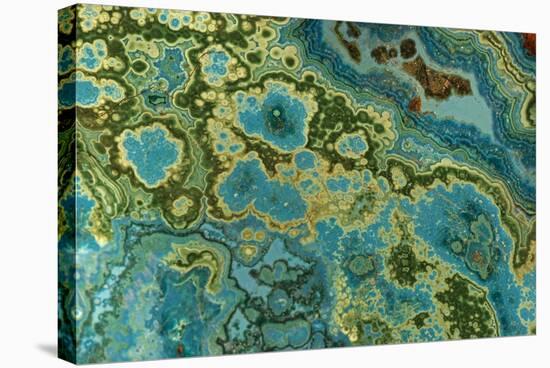 Malachite and Chrysocolla Copper Minerals From-null-Stretched Canvas