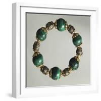 Malachite Bracelet with Gold and Silver Elements. Part of Parure Together with Waist Necklace-Mario Buccellati-Framed Giclee Print