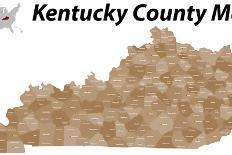 Kentucky County Map-malachy120-Art Print