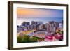 Malaga, Spain Cityscape at Dawn-Sean Pavone-Framed Photographic Print