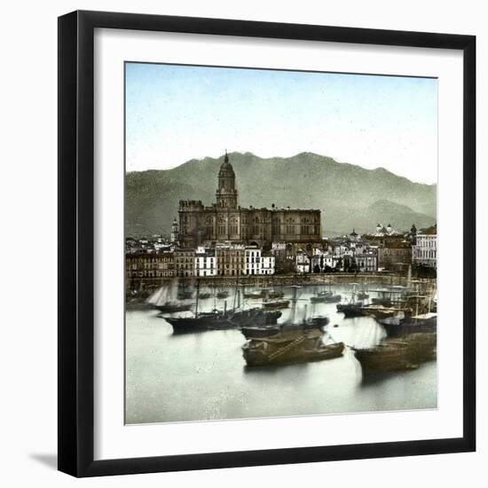 Malaga (Spain), the Port-Leon, Levy et Fils-Framed Photographic Print