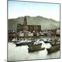 Malaga (Spain), the Port-Leon, Levy et Fils-Mounted Photographic Print