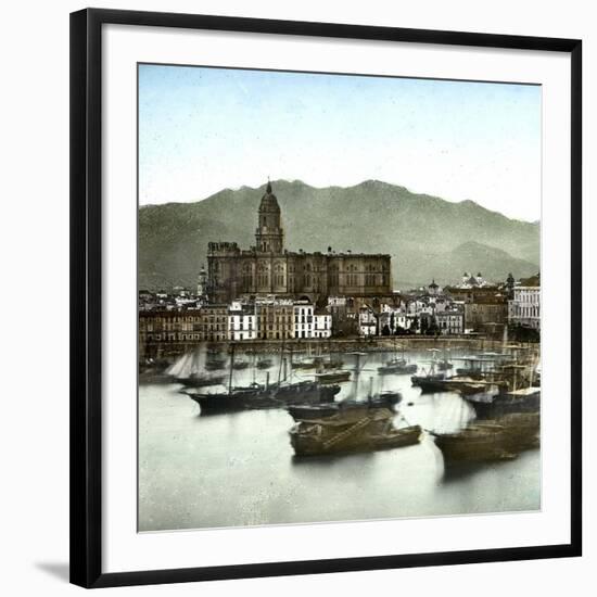 Malaga (Spain), the Port-Leon, Levy et Fils-Framed Photographic Print