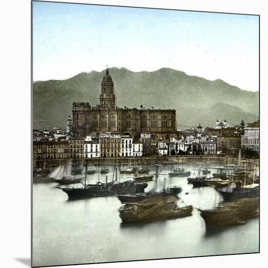 Malaga (Spain), the Port-Leon, Levy et Fils-Mounted Photographic Print