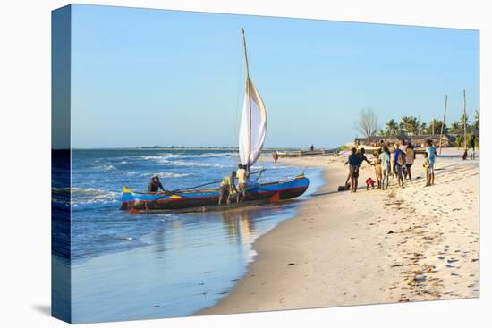 Malagasy Fishermen Coming Back from a Fishing Trip, Morondava, Toliara Province, Madagascar, Africa-G&M Therin-Weise-Stretched Canvas