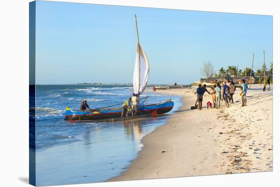 Malagasy Fishermen Coming Back from a Fishing Trip, Morondava, Toliara Province, Madagascar, Africa-G&M Therin-Weise-Stretched Canvas